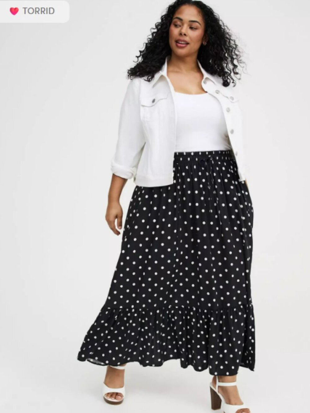 NWOT Torrid Polka Dot Maxi Skirt